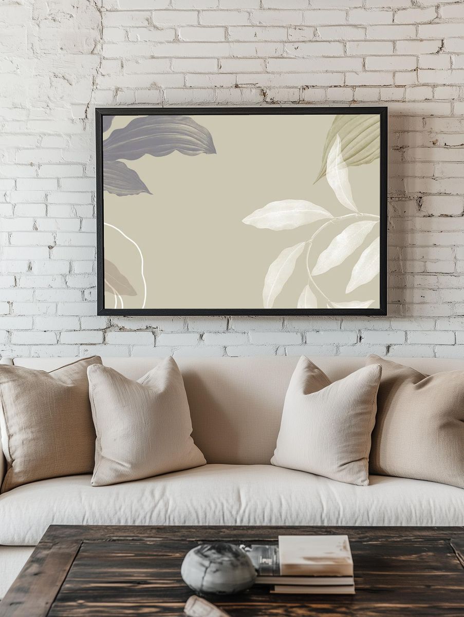 Tropical leafy background illustration. — room view 1