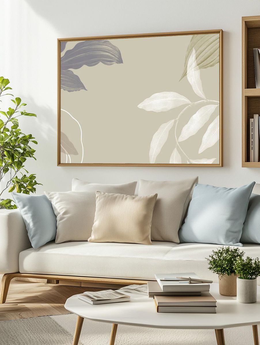 Tropical leafy background illustration. — room view 2