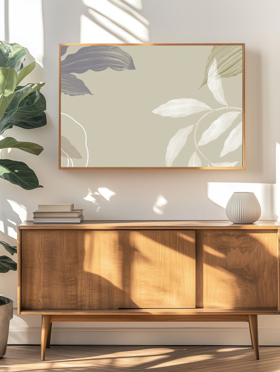 Tropical leafy background illustration. — room view 3