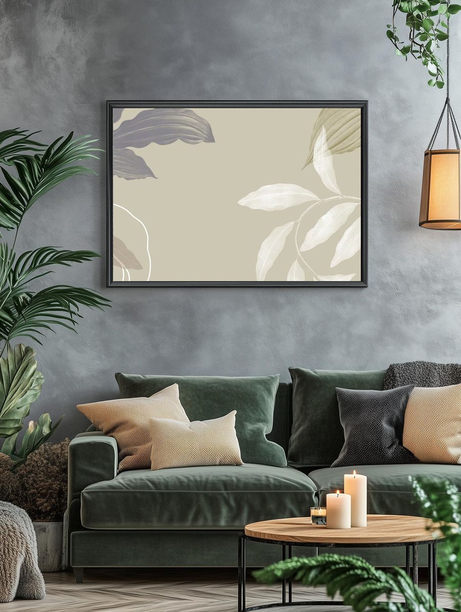 Tropical leafy background illustration. — room view 4