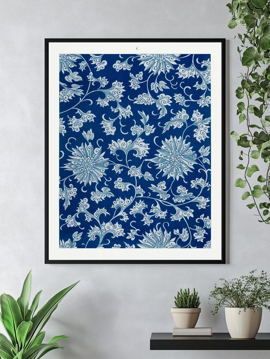 Blue flower pattern, Examples Chinese. — room view 4