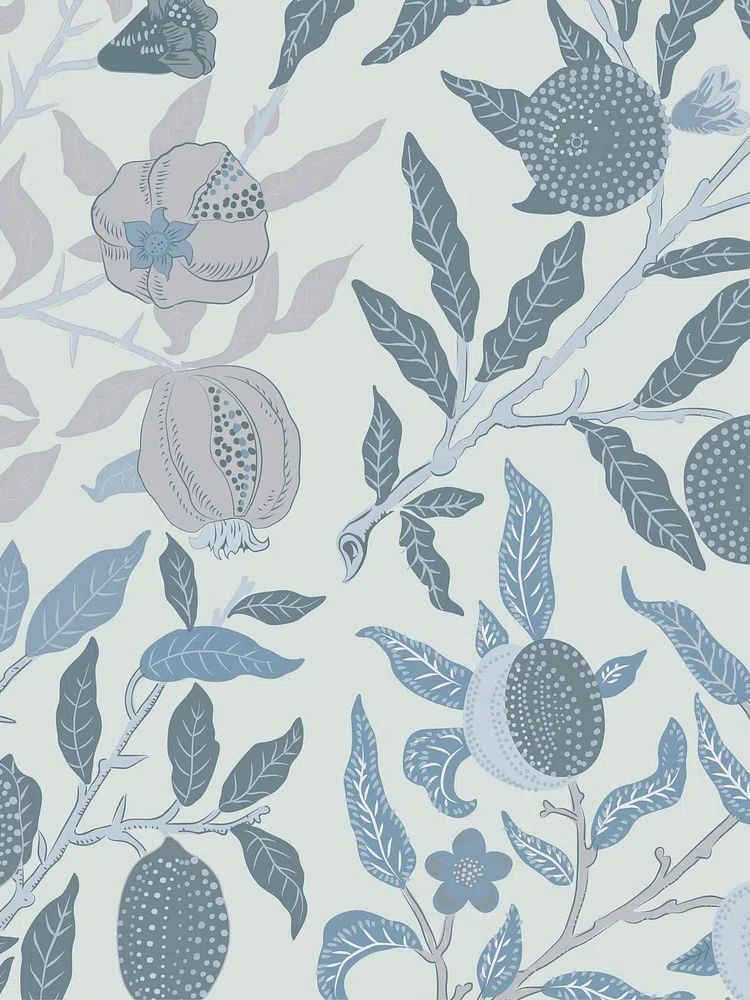 Blue Botanical Pattern Print. poster — botanical art