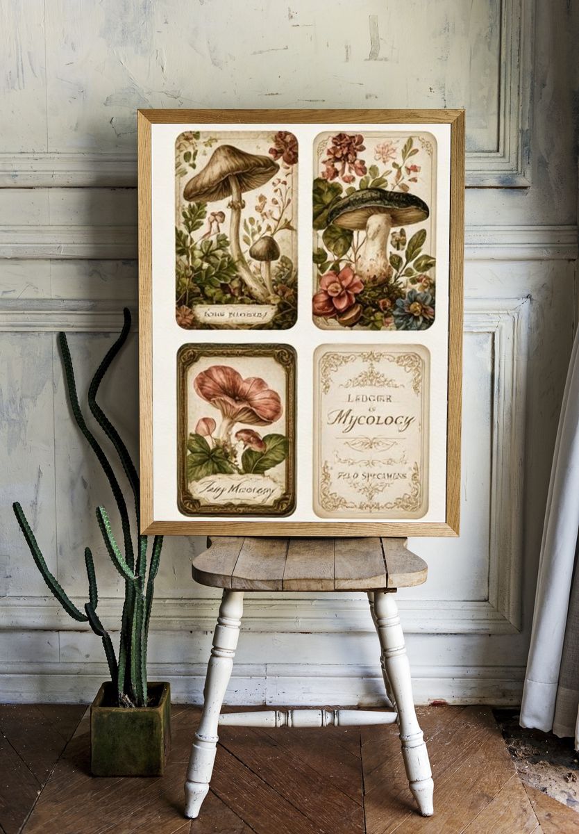 Vintage Mushroom Mycology Poster. room preview