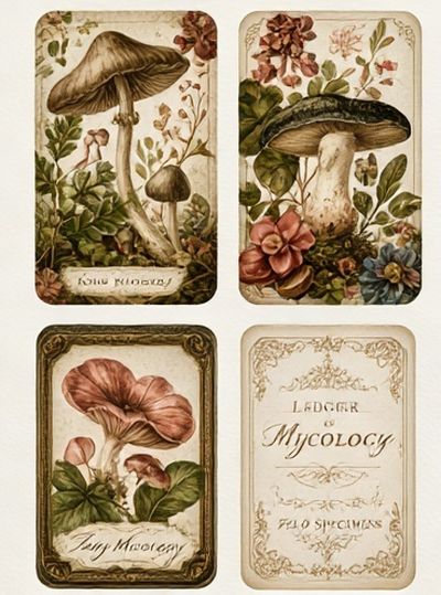 Vintage Mushroom Mycology Poster. poster