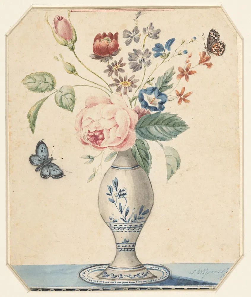 Floral Vase Watercolor Print. poster detail