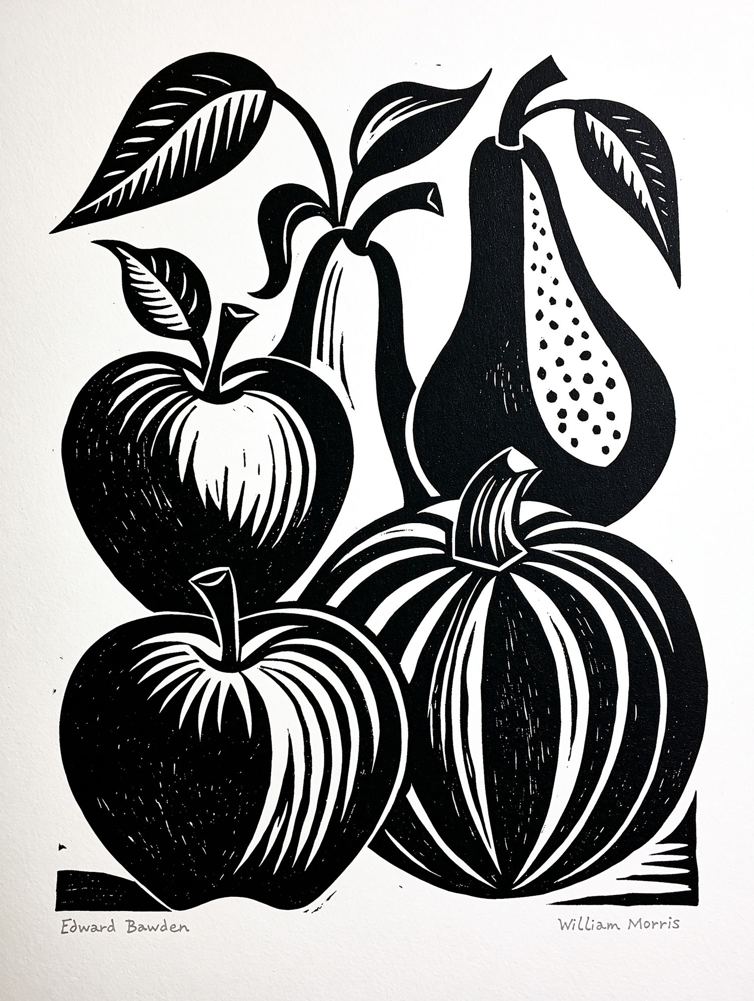 Black and White Fruit Botanical Print. poster detail