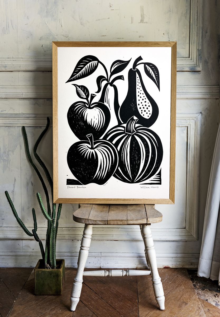 Black and White Fruit Botanical Print. — room view 1