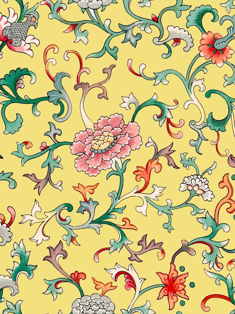 Floral Vine Pattern Vintage Print. poster — botanical art