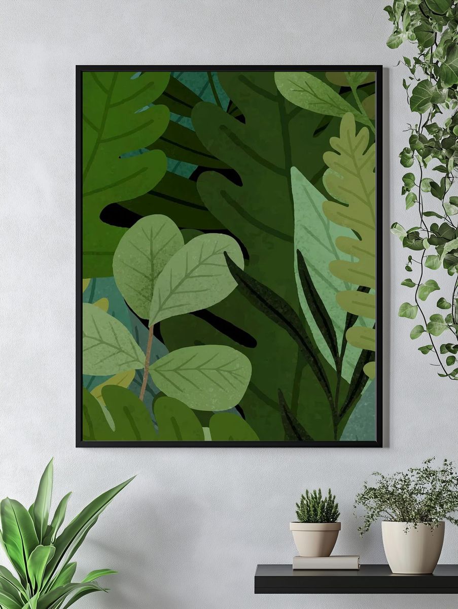 Moonlit Botanical Abstract Print. — room view 4