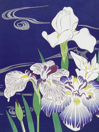 Irises (1890–1900) Kogyo Tsukioka. Original. poster