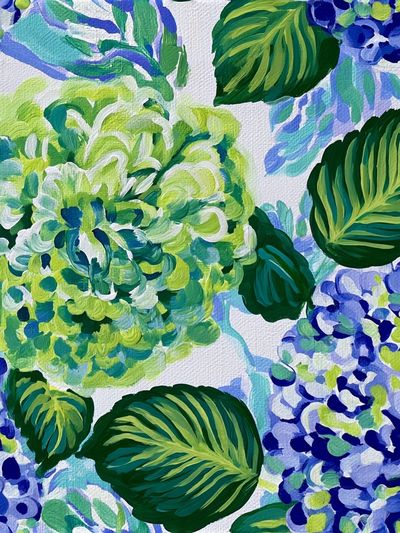 Tropical Hydrangea Botanical Print.