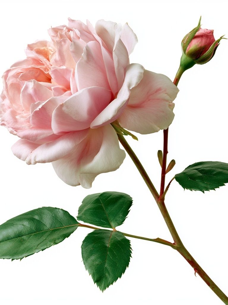 Pink Rose Botanical Print. poster detail