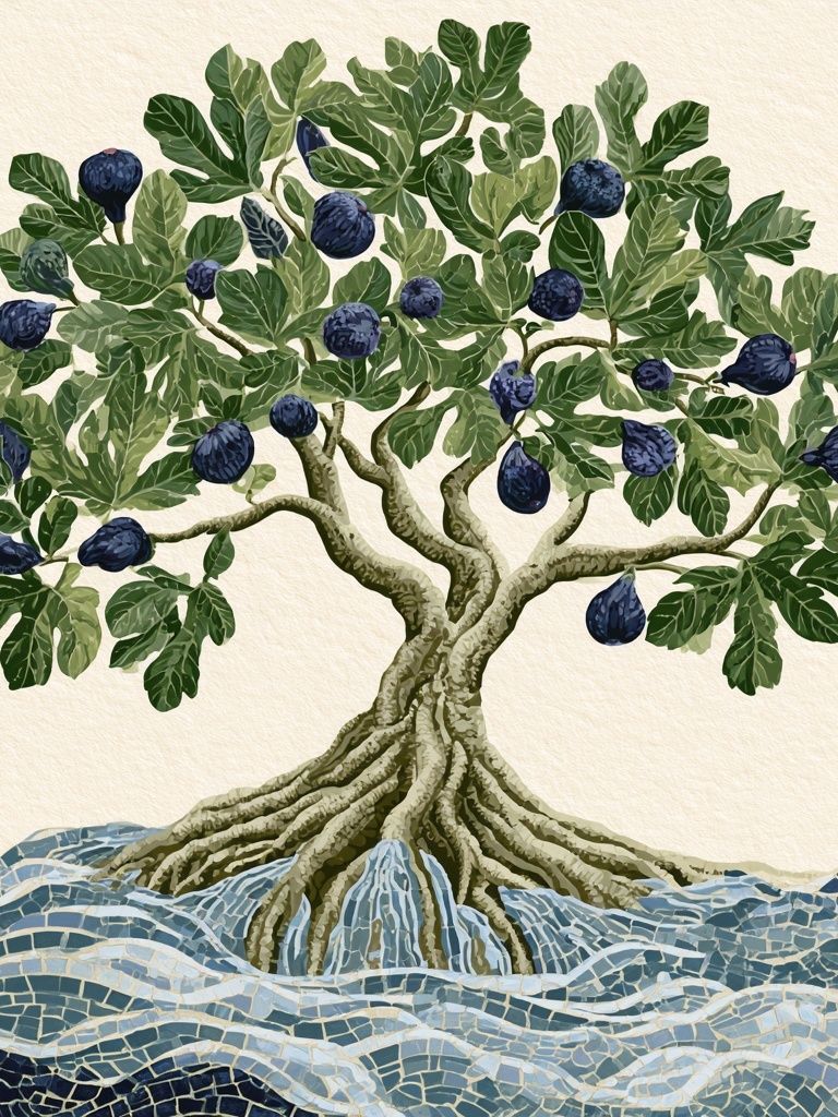 Fig Tree Mosaic Print. poster detail