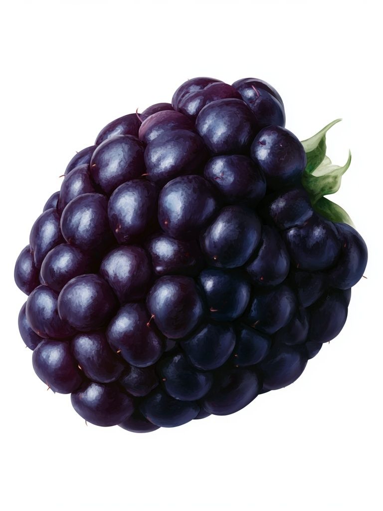 Blackberry Still Life Illustration Poster. poster — botanical art