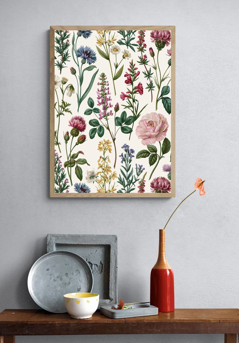 Wildflower Botanical Print. — room view 3