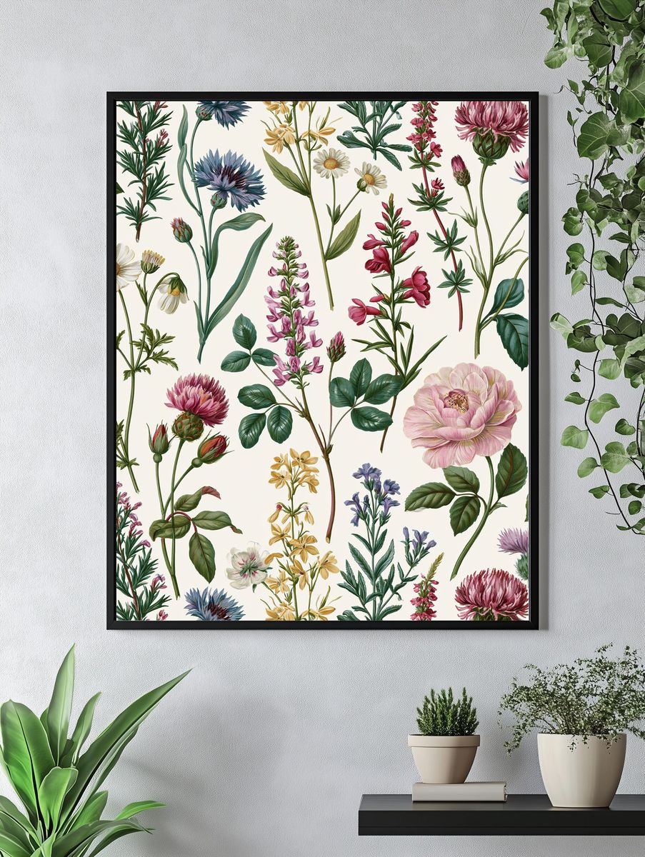 Wildflower Botanical Print. — room view 4