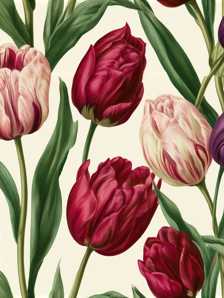 Tulip Garden Botanical Print. poster detail