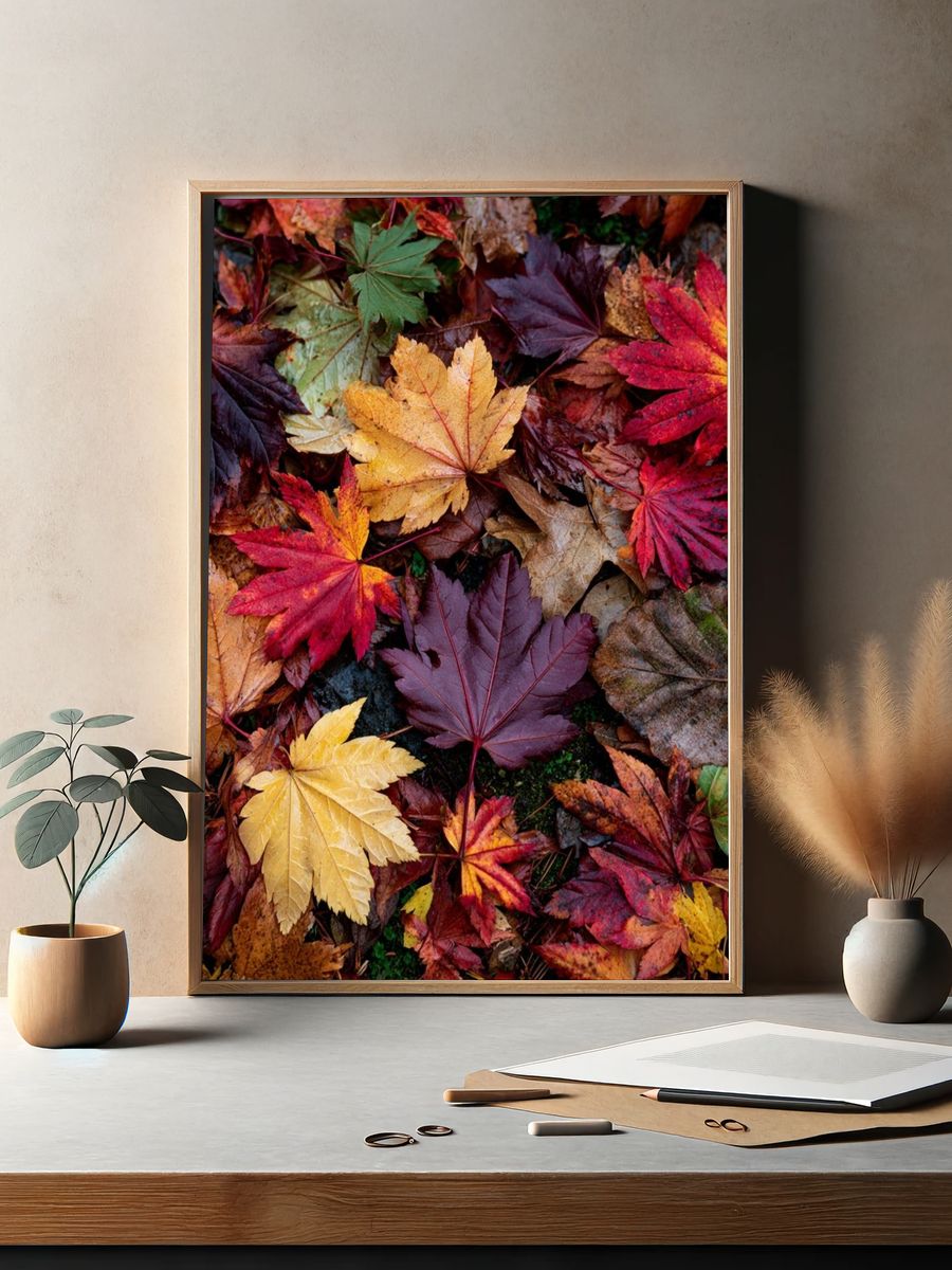 Autumn Maple Leaves Botanical Print. — room view 2