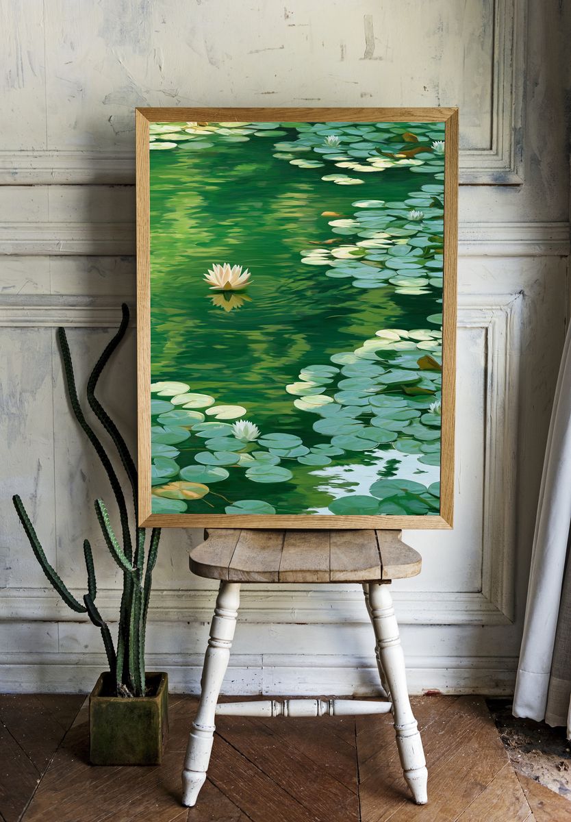Water Lilies Impressionist Poster. room preview