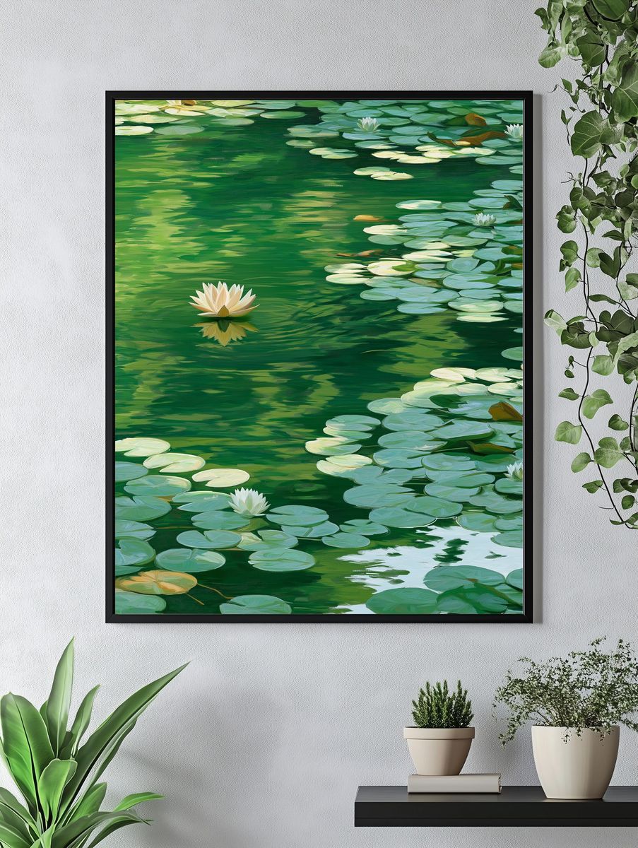 Water Lilies Impressionist Poster. — room view 4