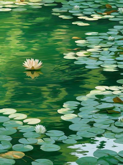 Water Lilies Impressionist Poster.