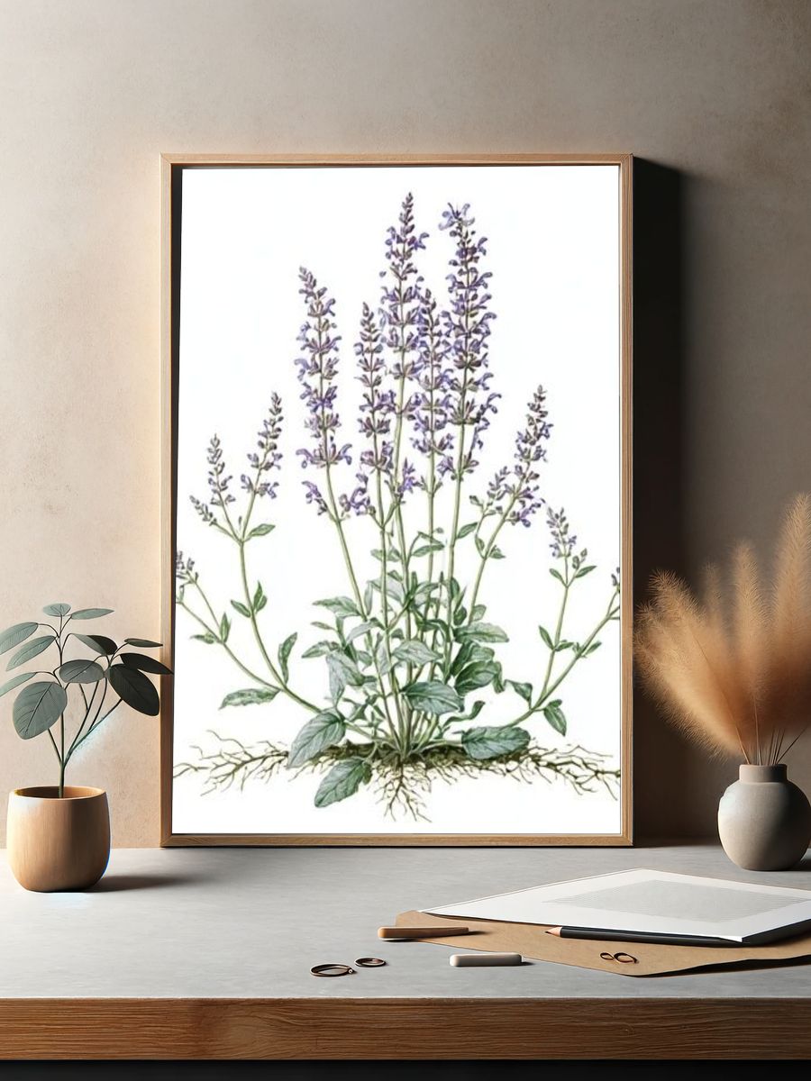 Lavender Botanical Print. — room view 2