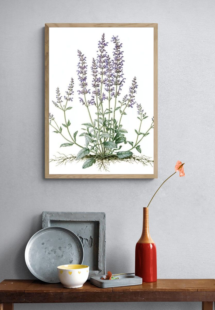 Lavender Botanical Print. — room view 3