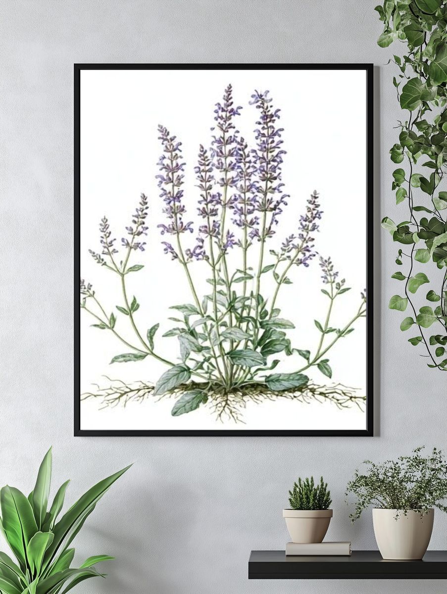 Lavender Botanical Print. — room view 4