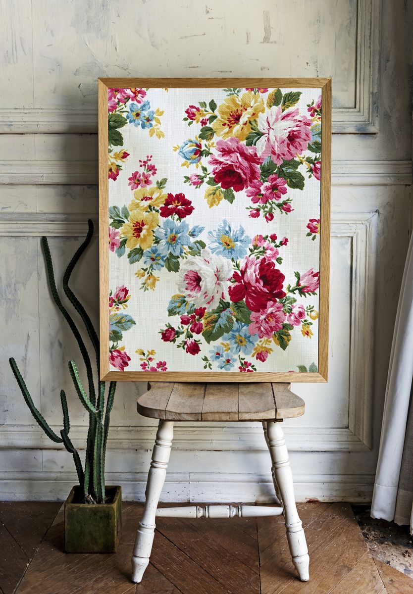 Vintage Floral Pattern Print. — room view 1