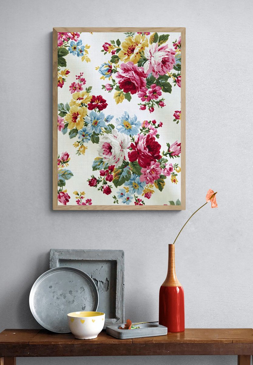 Vintage Floral Pattern Print. — room view 3