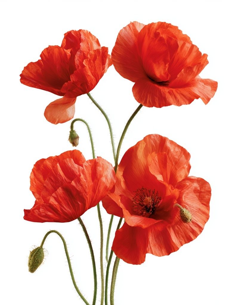 Red Poppy Botanical Poster. poster detail