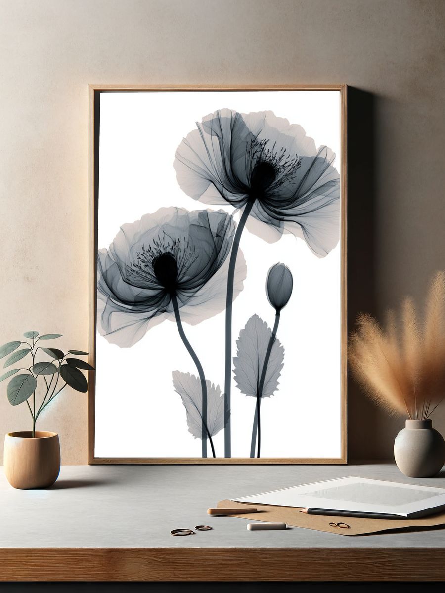 Translucent Poppy Bloom Print. — room view 2