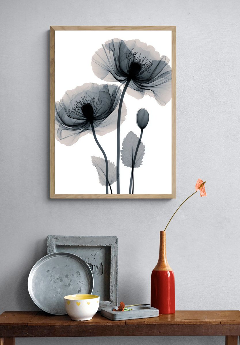 Translucent Poppy Bloom Print. — room view 3