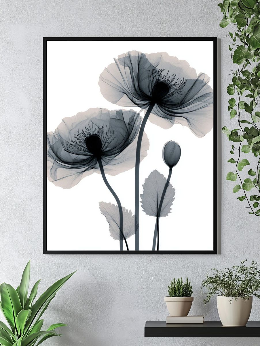 Translucent Poppy Bloom Print. — room view 4