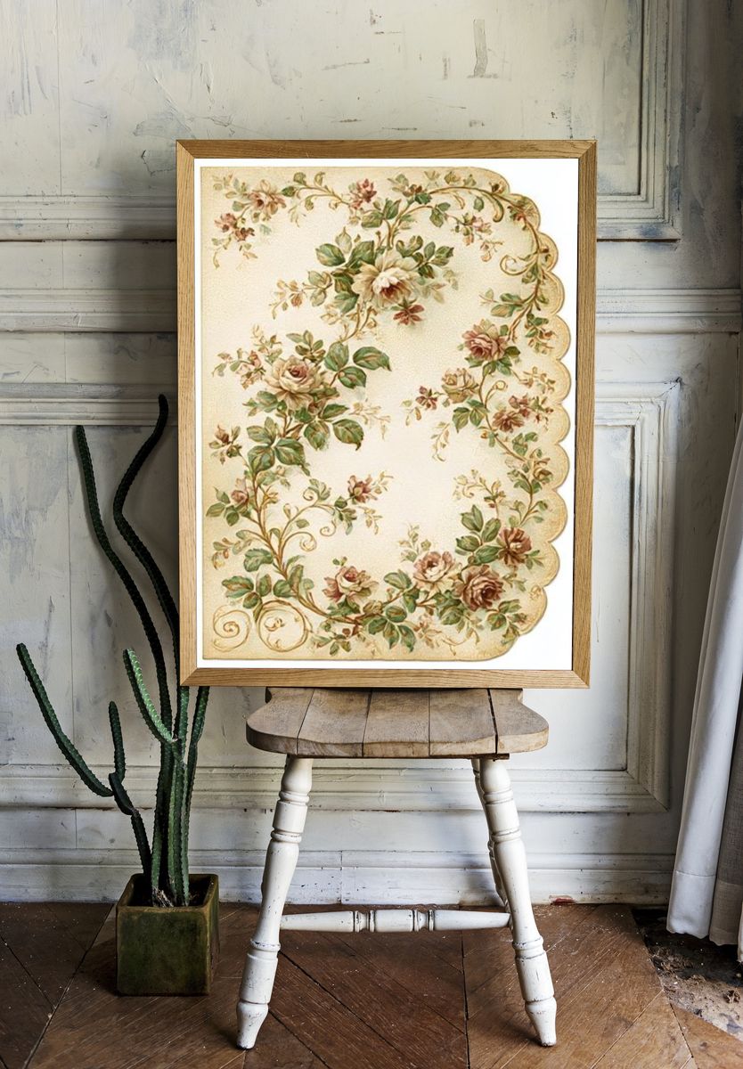 Vintage Floral Border Poster. room preview