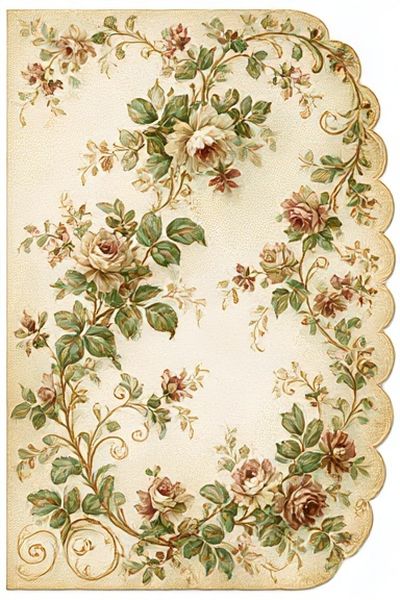 Vintage Floral Border Poster.