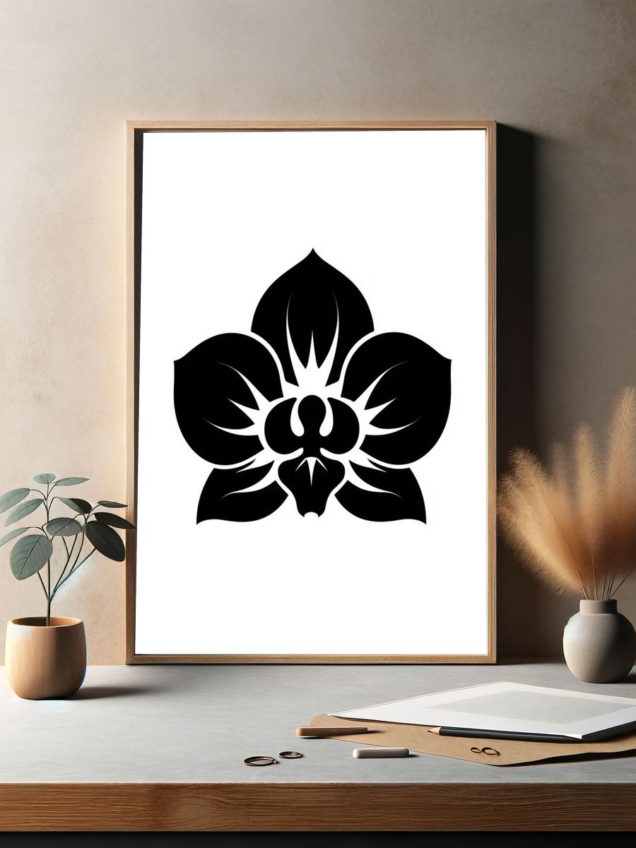 Black Orchid Minimalist Print. — room view 2