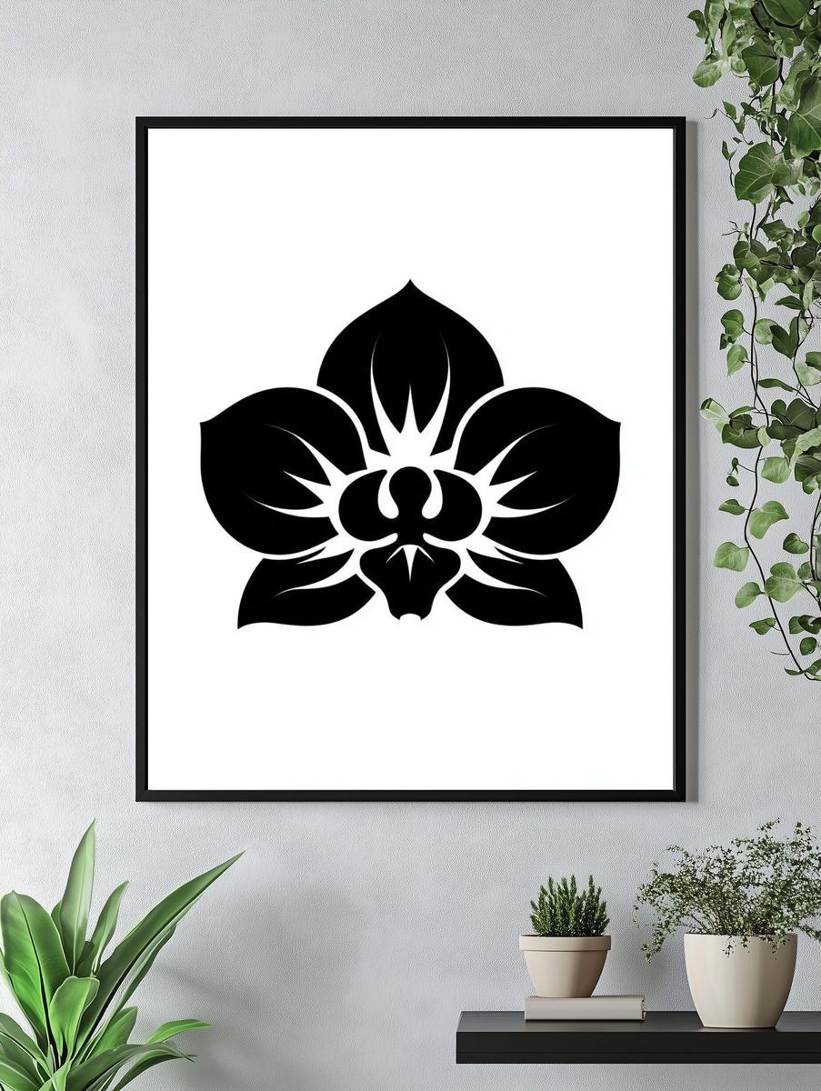 Black Orchid Minimalist Print. — room view 4