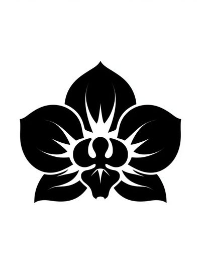 Black Orchid Minimalist Print.