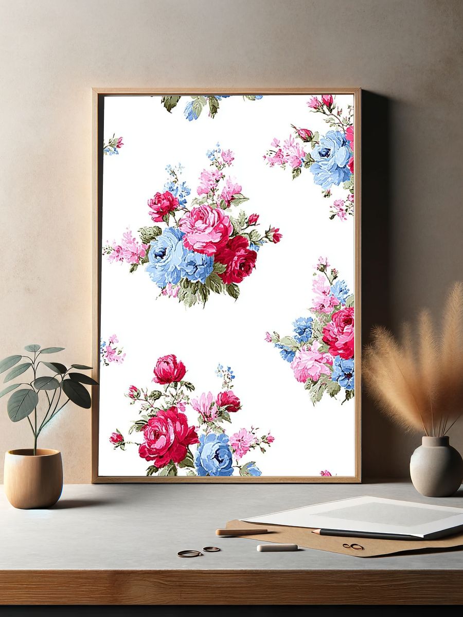 Floral Bouquet Vintage Print. — room view 2