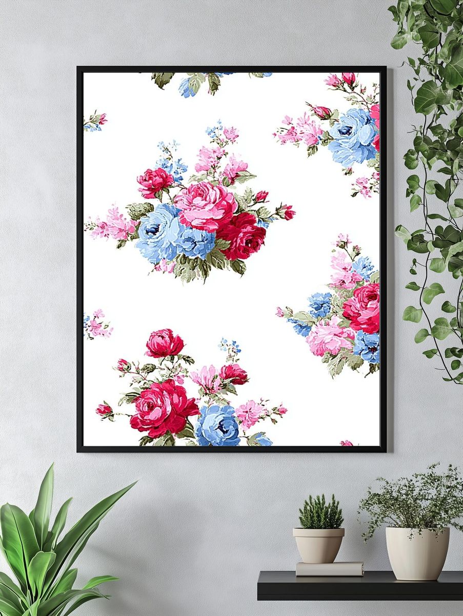 Floral Bouquet Vintage Print. — room view 4
