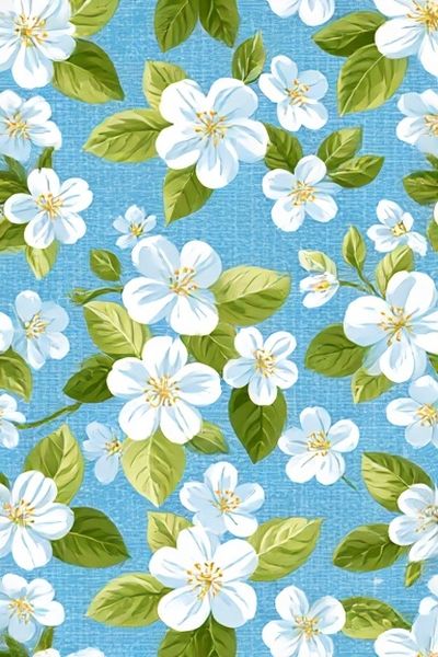 Blue Floral Pattern Poster.