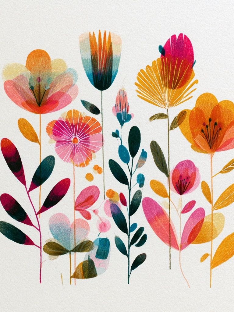 Colorful Floral Bouquet Illustration Poster. poster — botanical art