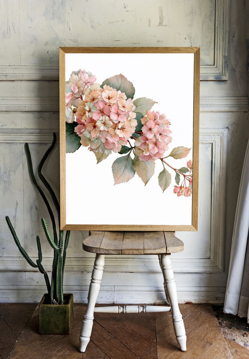 Cherry Blossom Watercolor Print. room preview