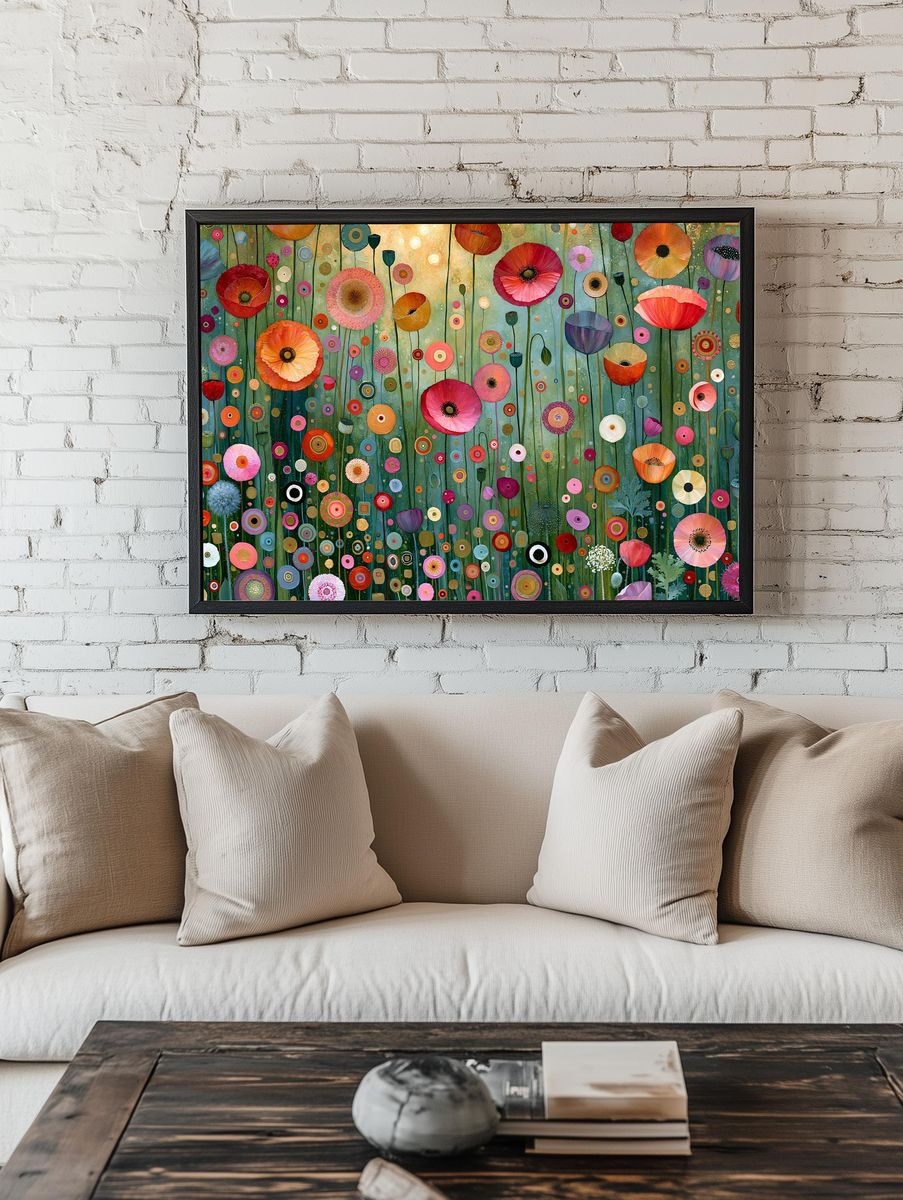 Whimsical Wildflower Garden Print. room preview