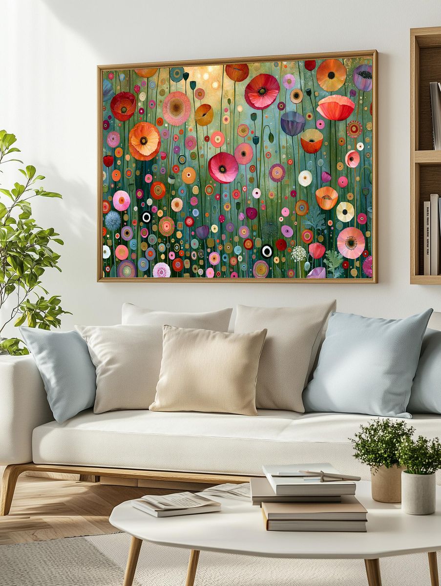 Whimsical Wildflower Garden Print. — room view 2