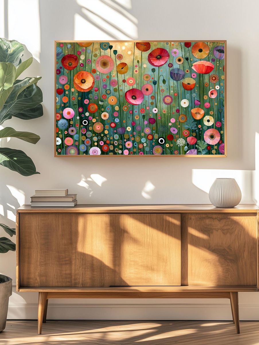 Whimsical Wildflower Garden Print. — room view 3