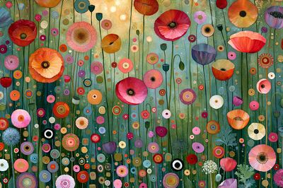 Whimsical Wildflower Garden Print.