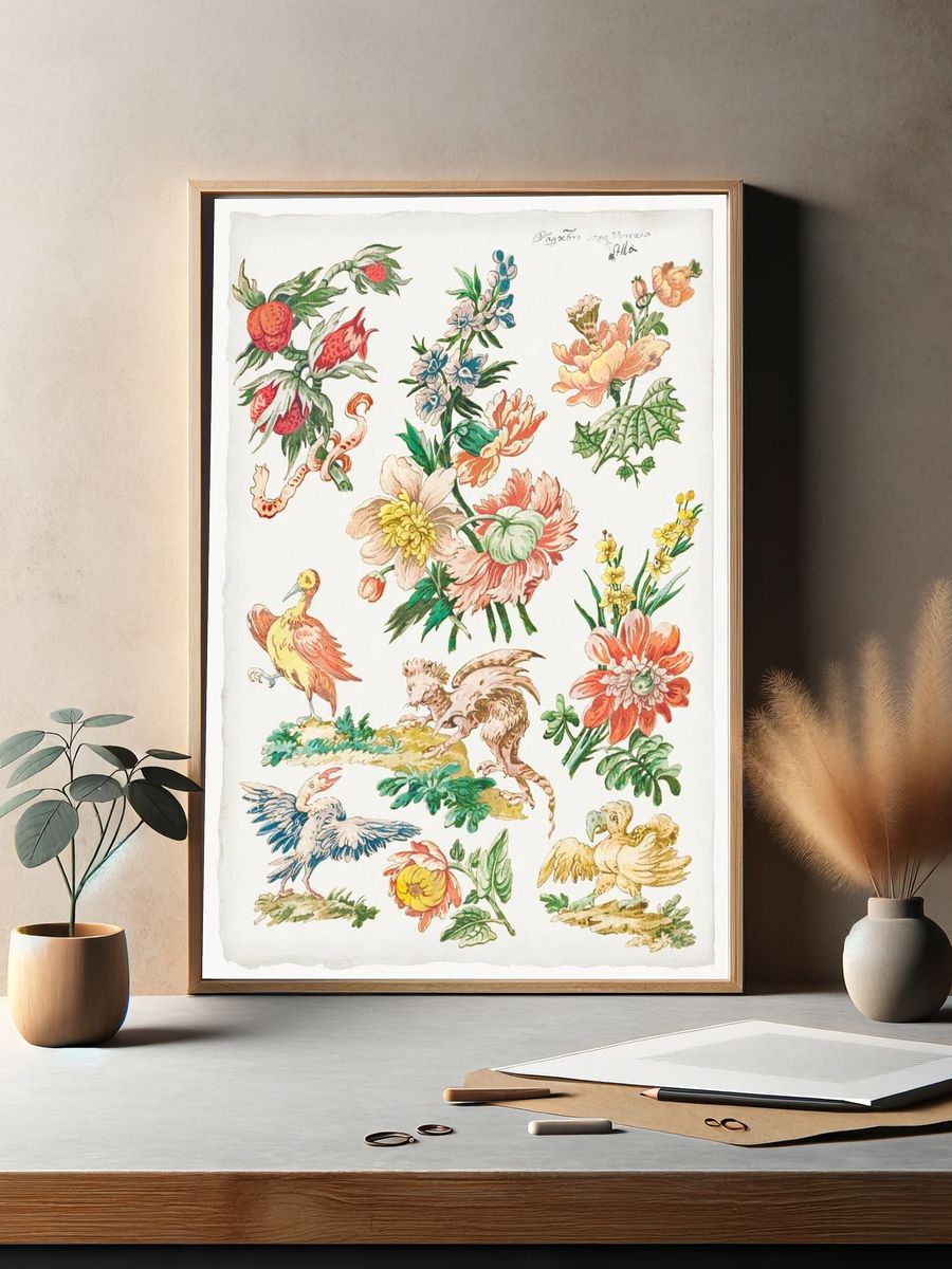 Floral Designs Birds Griffon (1784). — room view 2