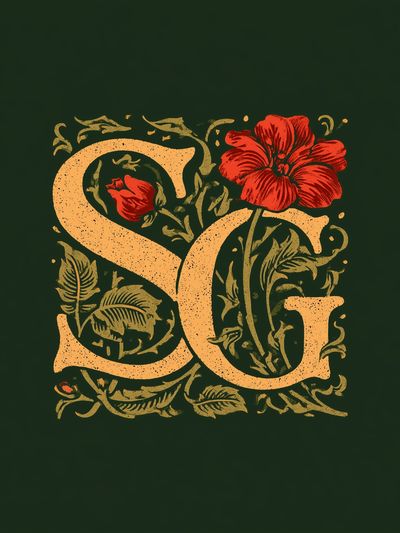 Floral Monogram C Poster. poster
